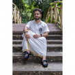 Super Soft Giza Cotton Elegant Kathakali Half Sleeve Off White Shirt