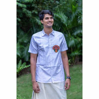 Soft Cotton Linen Blend Theyyam Half Sleeve Shirt