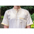 Kerala Striped Kasavu Cotton Half Sleeve Short Kurta