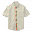 Super Soft Giza Cotton Embroidered Multi Floral Placket Half Sleeve Off White Shirt