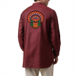 Super Soft Giza Cotton Floral Back Theyyam Loop Sleeve Short Maroon Kurta