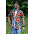 Kerala Kuthampally Cotton Multifaceted Dark Kerala Art Notch Collar Half Sleeve Shirt