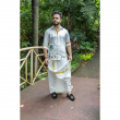 Super Soft Giza Cotton Kerala Kalaripayattu Full Sleeve With Zari Off White Shirt