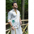 Super Soft Giza Cotton Kerala Kalaripayattu Full Sleeve With Zari Off White Shirt