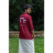 Super Soft Giza Cotton Kalaripayattu Logo Loop Sleeve Short Maroon Kurta