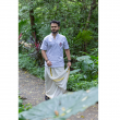 Soft Cotton Linen Blend Embroidered Floral Red Motif Half Sleeve Short Kurta